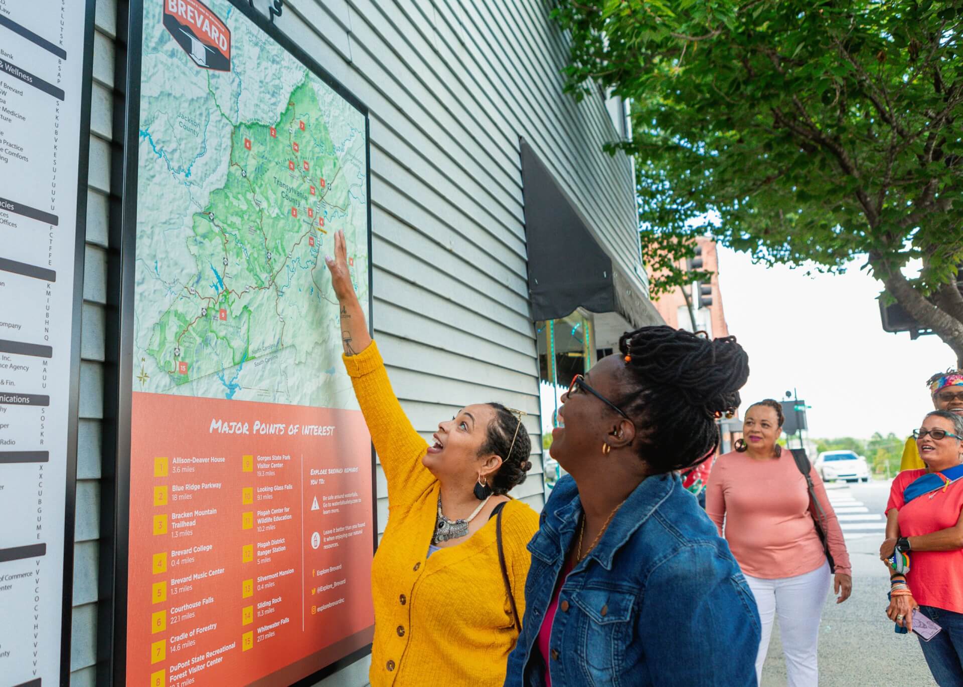 Visitor Information in Downtown Brevard for Points of Interest and Local Info