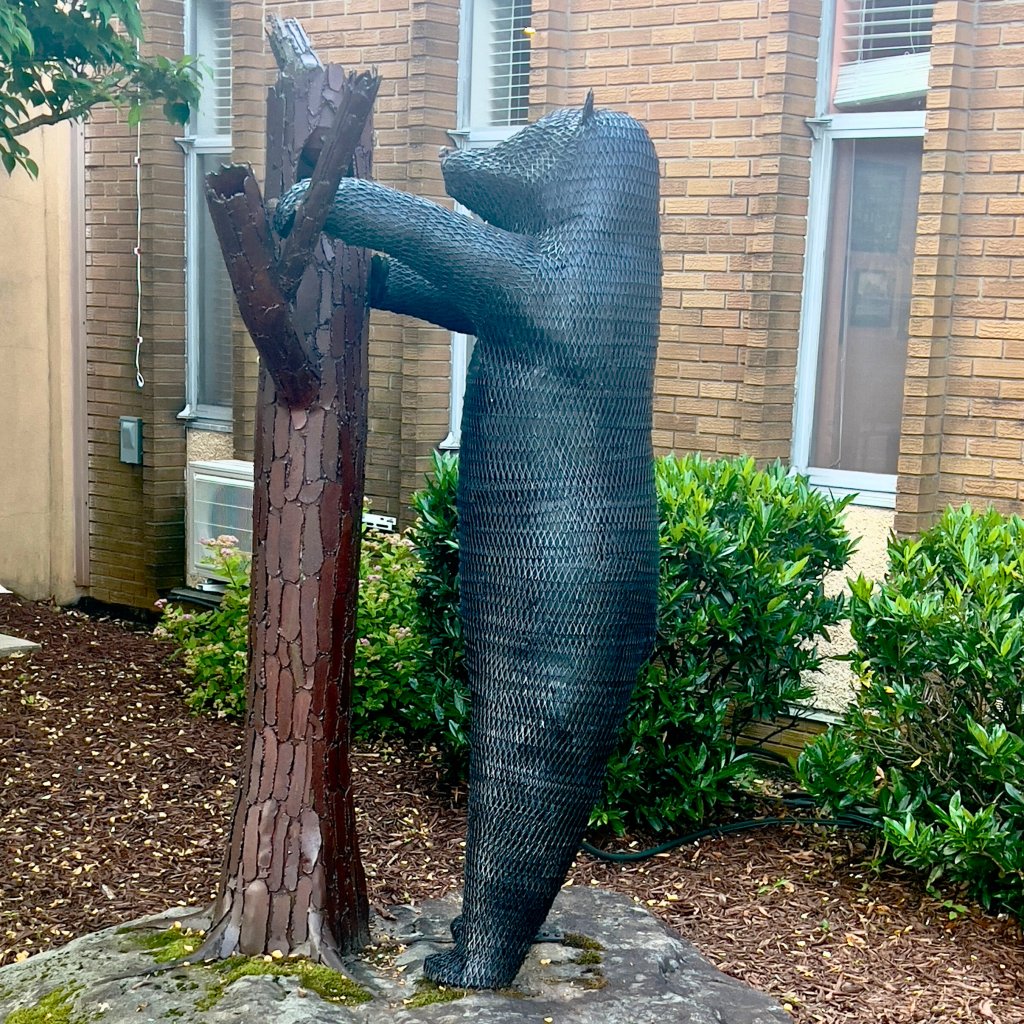 Bear sculpture at Brevard City Hall on the Brevard Sculpture Walk