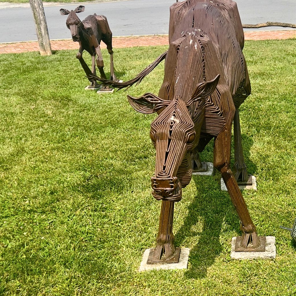 Cows sculpture in the Lumberyard District on the Brevard Sculpture Walk